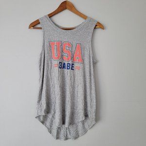NWOT Gray USA Babe Tank Size S